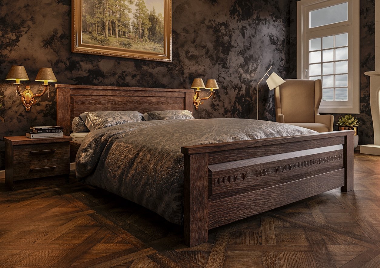 кровать из массива дерева италия